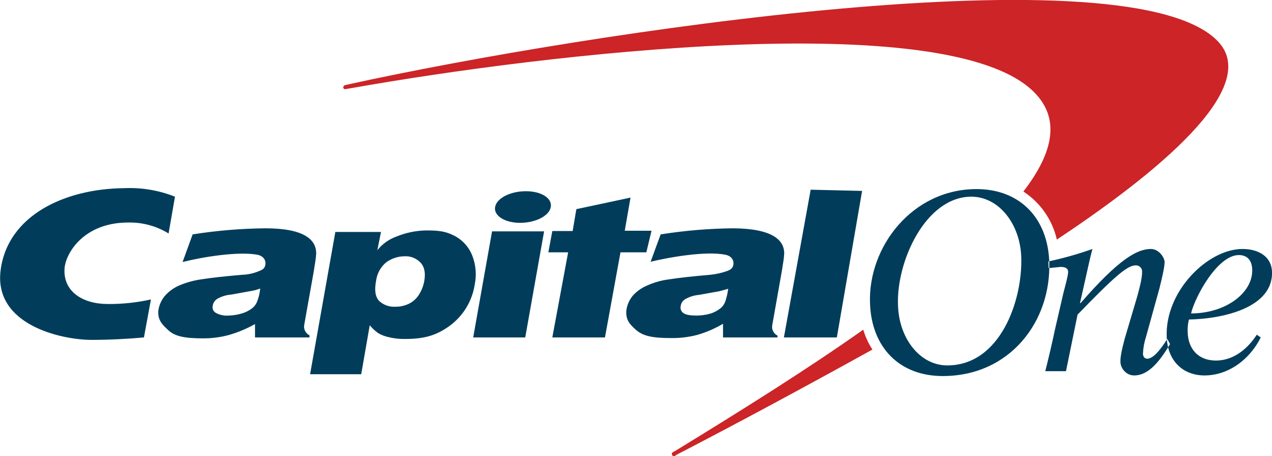 A black background with red and blue letters.