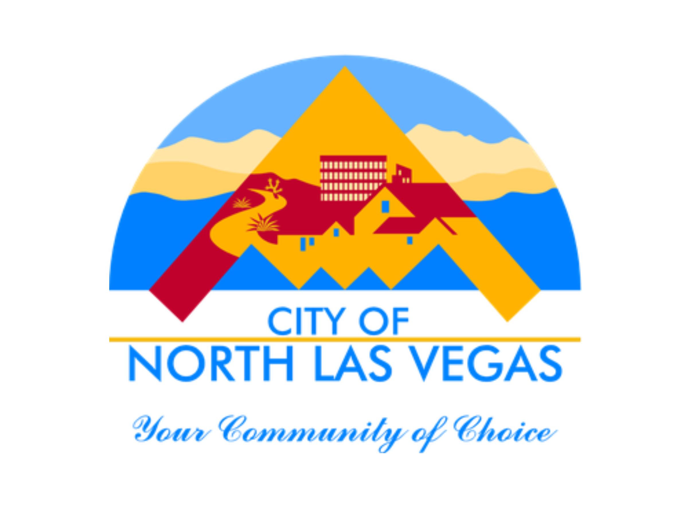 A city of north las vegas logo with mountains in the background.