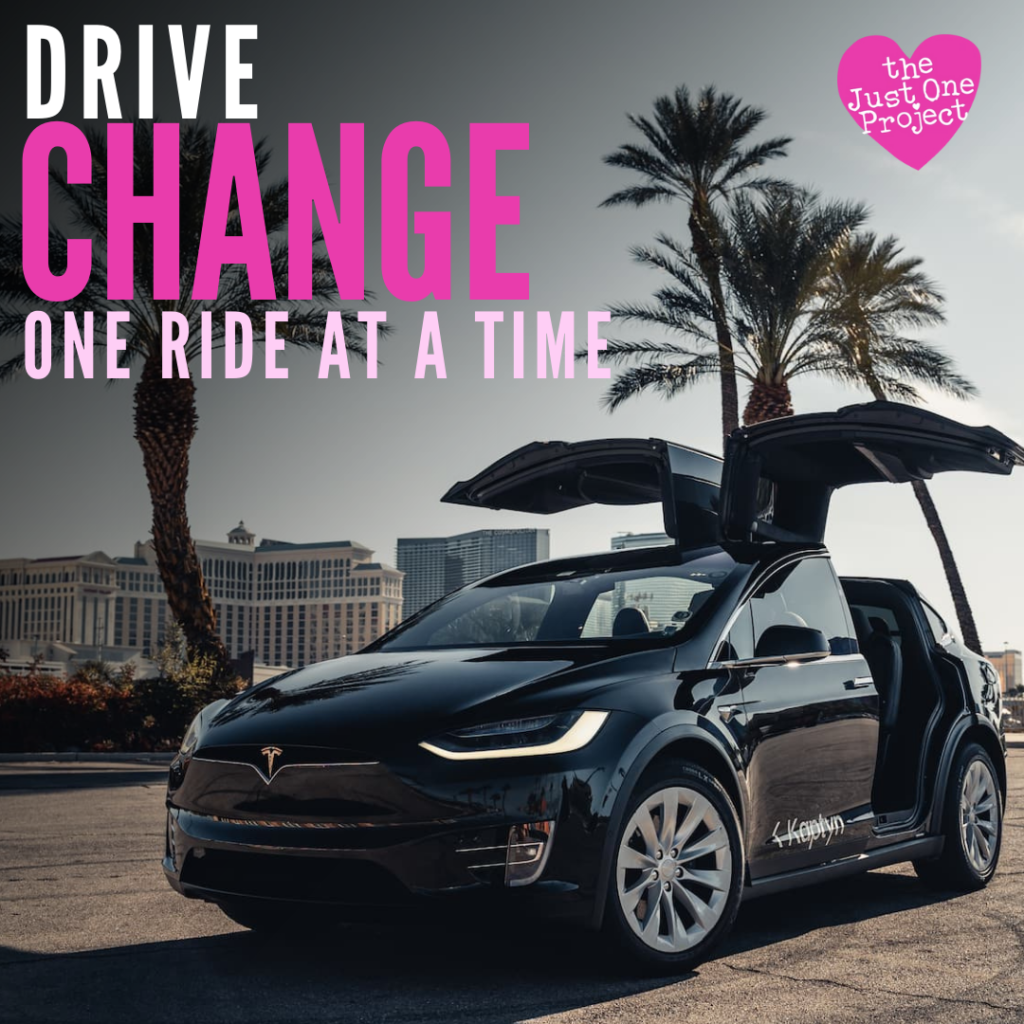 Image is of an environmentally friendly electric vehicle used by Kaptyn for rideshare.