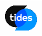 A black and blue logo for tides